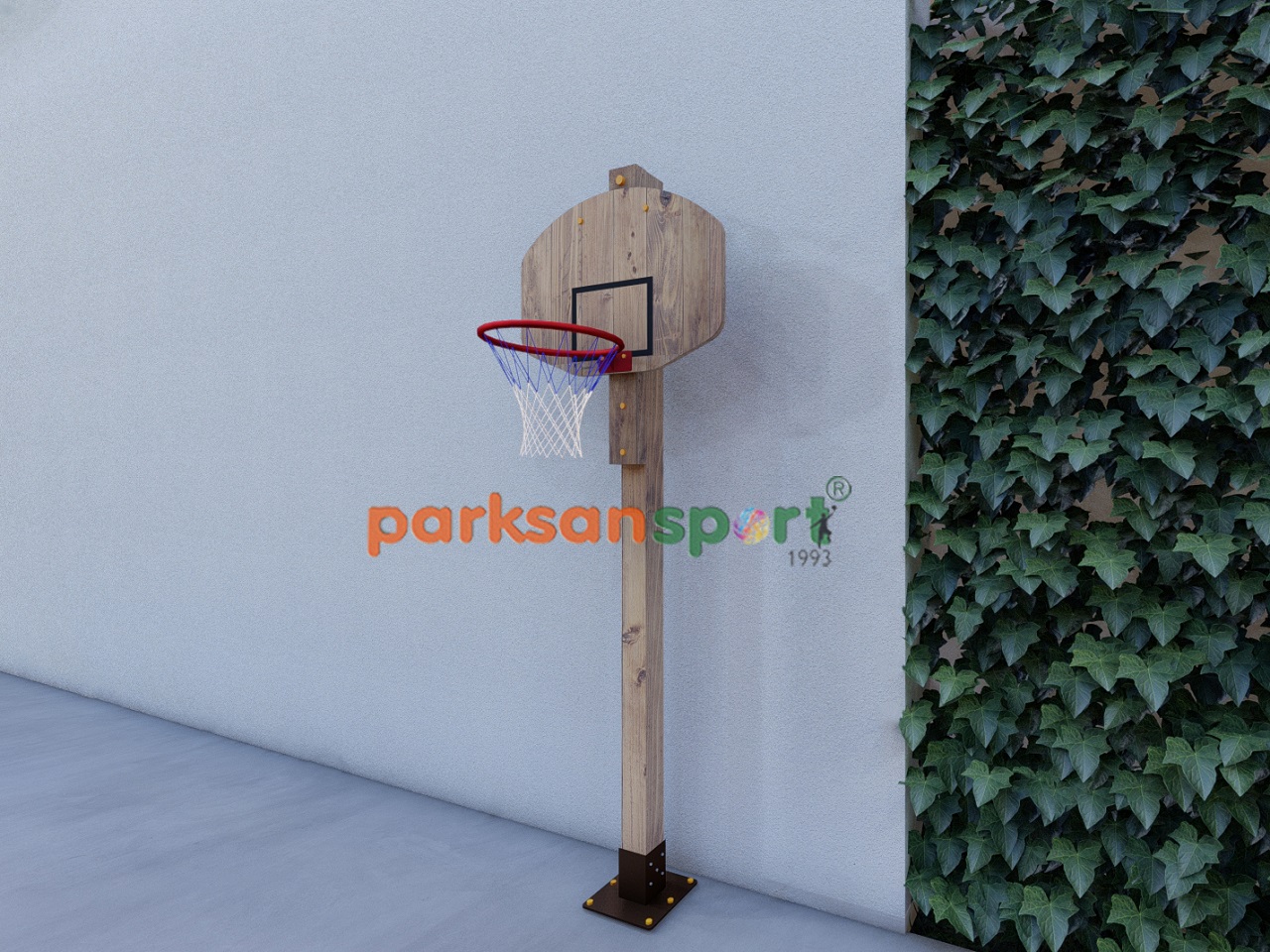 Basketbol Sahası Ekipmanları / Mini Basketbol Pota Doğal Ahşap Panyalı (53x72) - 60240