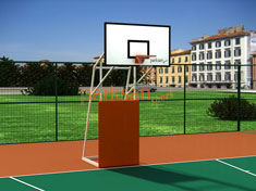 Dört Ayaklı Ön Korumalı Basketbol Potası Fiber Panyalı(105x180) - 60292
