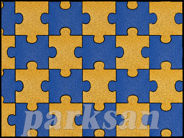 Kauçuk Parke Zemin Kaplama / 61006 - 03 Kauçuk Karo Puzzle Modeli Özel Renkler