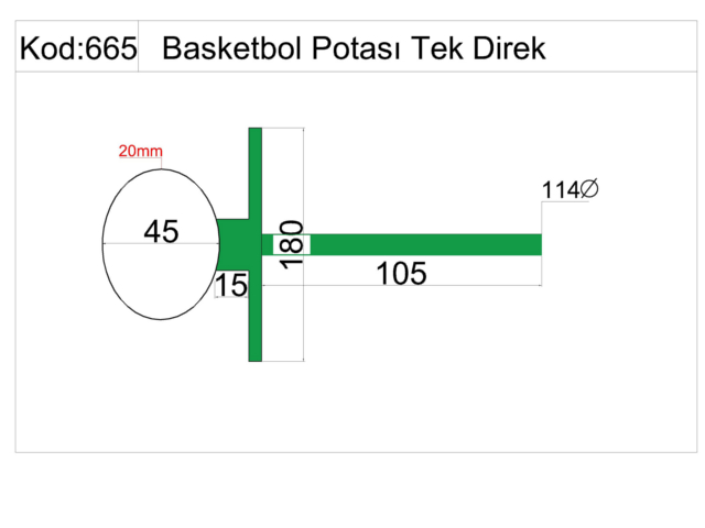 Basketbol Sahası Ekipmanları /  Basketbol Potası Mdf Panyalı(105x180) - 60270 Teknik Resim